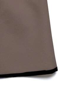 SHEIN LUNE Mantel Panjang Wanita Model Double-Breasted dengan Trim Warna Kontras, Cocok untuk Musim Gugur/Dingin - Coffee Brown - View 4