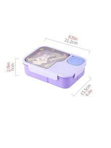 1Pc Large-Capacity Cute Lunch Box, Durable Material-Microwave-Without Lid). Heat-Retaining Design Keeps Meals Warm, Tight Seal Prevents Leakage. Comes With Matching Utensils & Dipping Sauce Container, Fits Office, Commute, Home Use. Stylish Cute Look Blends Aesthetics & Function, Easy To Clean, Ideal For Meal Prep.