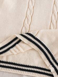 PrepCrw Young Boys' Collegiate Style Twisted Floral V-Neck Knit Vest - White - View 6