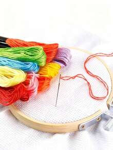 24件套十字绣线套装，棉质绣线，适用于DIY缝纫、布贴和拖鞋制作