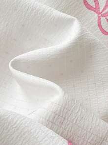 Aloruh 女士情人节蝴蝶结印花睡衣套装，长袖两件套 - 白色 - 查看 3