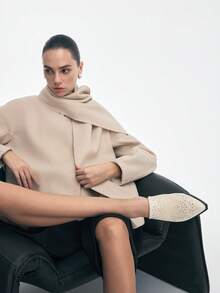 Mnmlis Giày cao gót mũi nhọn phong cách cổ điển, đơn giản, năng động dành cho nữ - Màu be - Xem 7