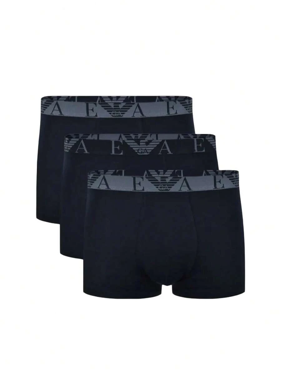 Emporio Armani 3 Pack Men's Boxers - Black - View 1