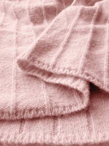 Vibekara Autumn/Winter Bowknot Drawstring Tie Design High-End Apricot Color Pullover Sweater - Pink - View 8