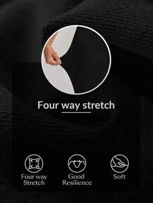 SHEIN Tall Quần jean nữ ôm vừa vặn đa năng màu đen giản dị - màu đen - Xem 8