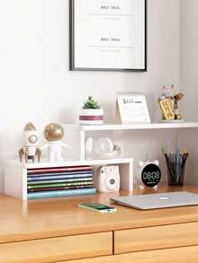 Madebyblanc 1PCScalable Long And Short Desktop Layered Storage Desk With A Simple Multifunctional Small Storage Rack And An Elevated Shelf - Multicolor - View 6