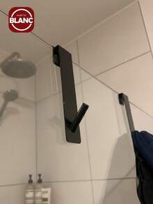 Madebyblanc 1 件不锈钢 S 形淋浴毛巾杆，适用于玻璃门、浴室浴袍挂钩 - 彩色 - 查看 5