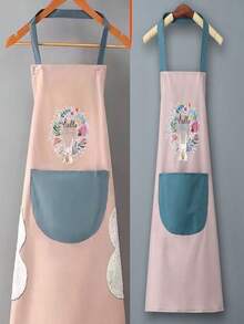Women's Kitchen Apron With Hand Towel Pocket, Large Pocket, Waterproof, Suitable For Cooking & Baking - Multicolor - View 17