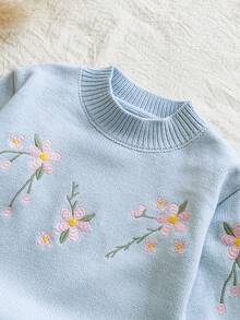 Vintaside Kids 2件套 女童休闲长袖卫衣和裤子套装 - 淺藍色 - 查看 5