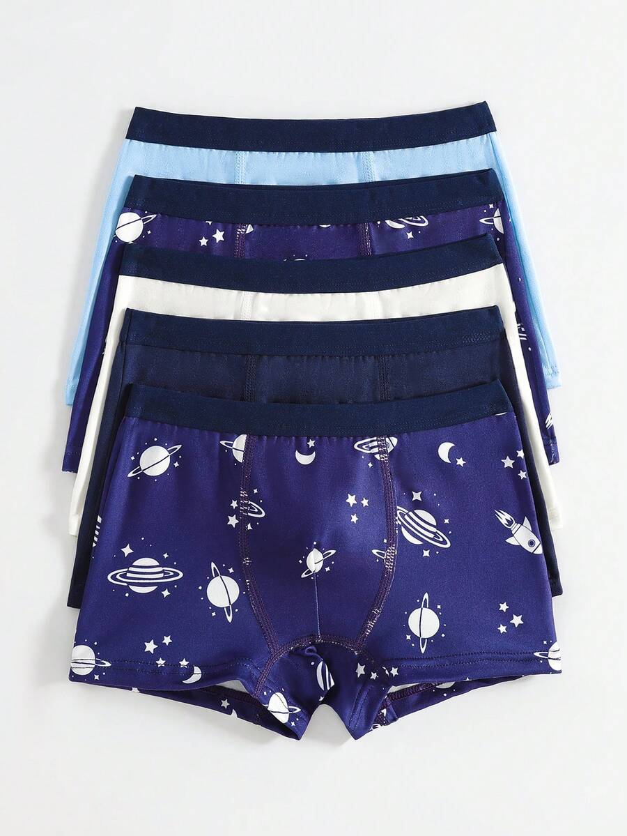 5条装 男童纯棉舒适电子游戏印花三角裤