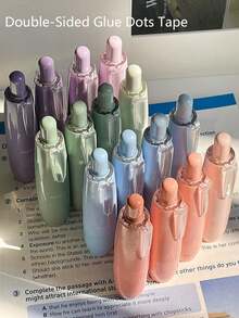 一套/4支高品质渐变点胶笔，按压式粘贴，大容量，适合学生和日记本，圣诞礼物 - 彩色 - 查看 3