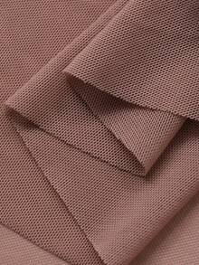 DAZY 透视蕾丝撞色网纱高开衩露背吊带性感睡裙女士内衣 - 藕粉色 - 查看 10