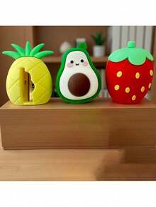 1 عبوة، مبراة أقلام بشكل فراولة جميلة، مبراة صغيرة محمولة كاواييي ملونة، مبراة أقلام بشكل فاكهة، ملحق قاطع أقلام، لوازم مكتبية للمنزل والمدرسة - الأحمر - مشاهدة 20