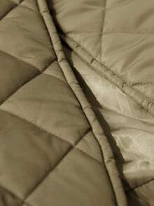 Aveloria Modichic 秋冬新款极简廓形翻领系带菱形绗缝长款羽绒服 - 綠色 - 查看 7