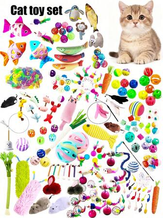 PETSIN 1/3/5/15/20 Must-Have Cat Toys , Cat Bell Ball , Chew Toys , Sisal Ball Toys Cat Wands , Bell Sound Toys , Cat Mice , Cat Toys , Pet Supplies , Birthday Gifts , Pet Toy Sets