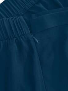 Elenzga 大码女式腰带扣设计优雅铅笔裙 - 水鴨藍 - 查看 4