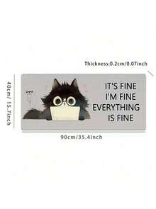 1pc Mouse Pad Pad Black Cat With Glasses Using A Laptop, IV Drip Beside It Laptop Waterproof Desktop Decorative Writing Pad For Work, Games, Office, Home - Multicolor - View 8