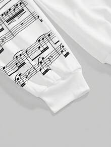 ROMWE J-Fashion Quần nỉ thể thao in họa tiết oversized dành cho nữ - trắng - Xem 4
