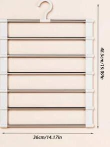 1Pc Functional Trouser Rack, Trapezoidal Trouser Hanger, Foldable Trouser Rack, Stainless Steel Trouser Rack, Trouser Clip, Multi-Layer Storage Trouser Rack, Trapezoidal Trouser Rack, Household Trouser Clip, Non-Slip Trouser Rack, Wardrobe Storage Essential, Foldable Pants Storage Hanger - Multicolor - View 4
