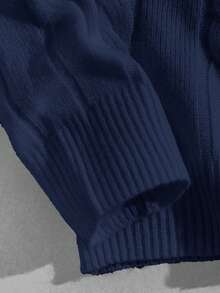 EASEVO 男士加大码休闲纯色针织衫，秋冬季