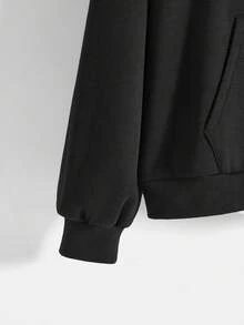 ROMWE Avant Áo sweatshirt nữ dáng rộng phong cách Punk Avant-Garde với họa tiết mắt độc đáo. - màu đen - Xem 3