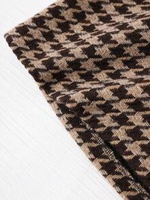 1pc Tween Girl Plaid Jacket With Waist Cinching, 2 In 1 Design, Suitable For Autumn/Winter - Coffee Brown - View 11