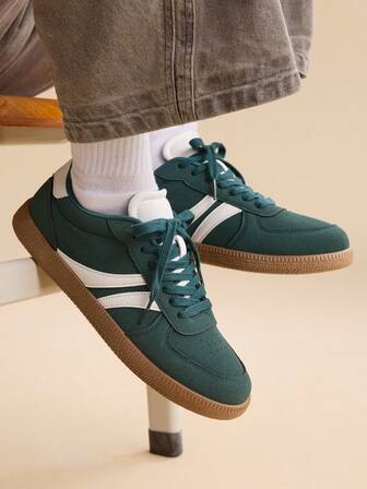 CUCCOO EASI Zapatillas planas casuales de hombre con color de contraste, versátiles para uso diario