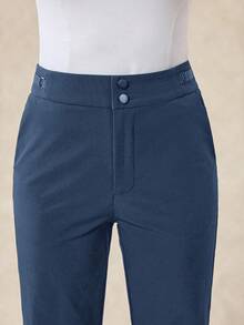 OutZeal 女式无 PFC 防水弹力尼龙可调节编织腰带喇叭裤户外徒步露营裤 - 藍色 - 查看 10