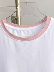 Resyla Women's Moon & Flower Print Colorblock Round Neck Short Sleeve T-Shirt - White - View 3