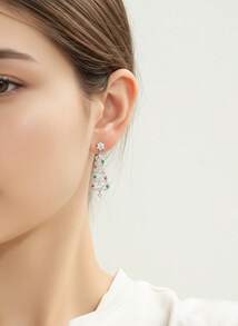 Joivida 1 对树形耳环 - 女士吊坠耳环圣诞树耳环装饰礼物，适合送给她，返校情人节