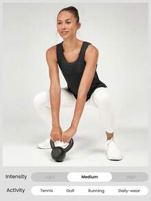 GLOWMODE 轻质快干透气装备网眼弧形下摆背心健身房日常锻炼 - 黑色 - 查看 5