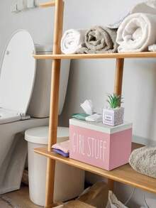 1 pieza Caja de almacenamiento, organizador de control remoto de TV blanco y rosa, soporte de control remoto de escritorio, caja de control remoto de madera para mesa de noche, caja de almacenamiento de mesa de noche, puede almacenar joyas, artículos pequeños. - Multicolor - Ver 6