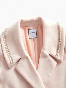MOTF PREMIUM MINIMALIST OVERCOAT WITH PEARL & RHINESTONE EMBELLISHED - Baby Pink - View 3