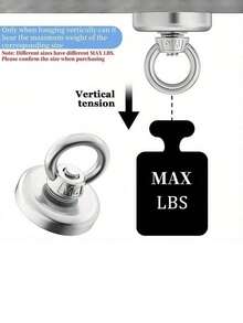Heavy Duty Countersunk Pot Magnet, Powerful Lifting & Retrieval Magnet For Fishing, Industrial Use - Silver - View 8