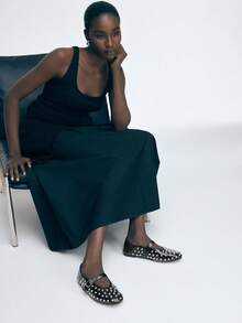 Mnmlis Nya snygga Mary Jane-balettskor, trendig nitspännedesign, bekväma och mångsidiga damskor - Svart - Visa 7