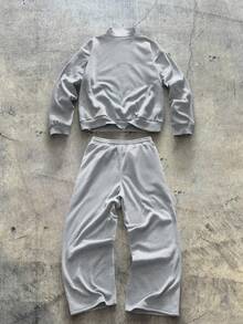 AXEPEAK Men Casual Loose Fit Long Sleeve Sweatshirt And Pants Co-Ord Set