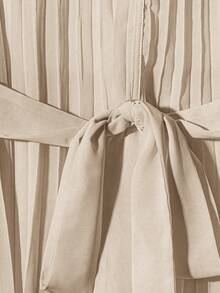 Franclia Women Plus Size Elegant Solid V-Neck Pleated Fabric Decor Bowknot Waist Band Ruffle High Low Hem Beach Holiday Casual Fashion Shirt & Skirt 2 Pieces Set