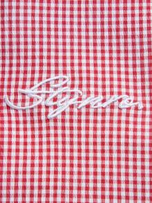 STYNVO Men's Letter Embroidered Plaid Long Sleeve Single-Breasted Casual Shirt Pink Shirts Button Shirts Pink Men S Shirt - Red - View 6