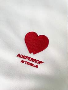 Resyla Damen Herz Stickerei Lässiger Minimalistischer Rundhals Langarm Pullover Sweatshirt - Verschiedenfarbig - Übersicht 4