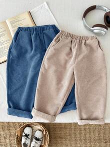 LMoss Kids 2件套男童灯芯绒纯色休闲裤套装