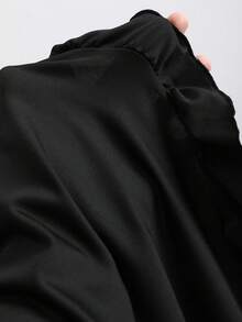 EgrlEra 女士夏季純色背部空心美人魚款短款背心裙 - 黑色 - 查看 6