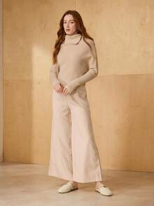 MOTF GIÀY MULE LÔNG NHÂN MŨI TRÒN BẰNG MÀU BE DÀNH CHO NỮ, TỐI GIẢN & THANH LỊCH - Màu be - Xem 8