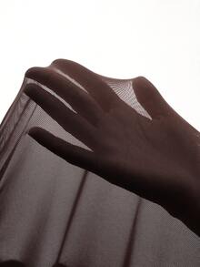 MaterniChic 孕妇纯色垂褶领褶皱修身无袖连衣裙 - 棕色 - 查看 7