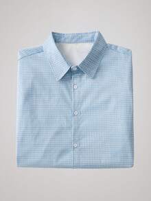 Officeau 男士休闲度假风透气撞色格纹长袖衬衫，适合春秋季穿着及送礼，复古男士正装衬衫，春夏皆宜。 - 彩色 - 查看 1