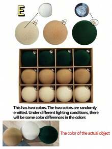 12 个天鹅绒装饰球、植绒树球装饰、防摔塑料灯泡装饰球适合庆祝节日、生日派对、派对、家居装饰、摄影道具。 - 彩色 - 查看 25