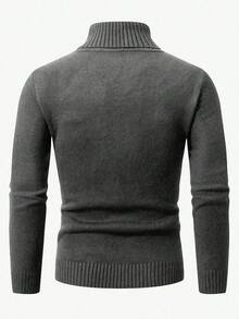 Calvornis Men's Casual Turtleneck Long Sleeve Sweater, Autumn/Winter - Grey - View 2