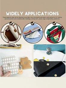 4对/10对/20对 DIY 磁性纽扣，梅花形手工缝制磁性扣，18mm 纽扣 - 銀色 - 查看 4