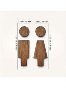 Madebyblanc 2pcs Premium 6.6" Double-Sided Tape Men's And Women's Toilet Sign With Solid Wood Backing Best Gifts Birthday Graduation - Multicolor - View 3