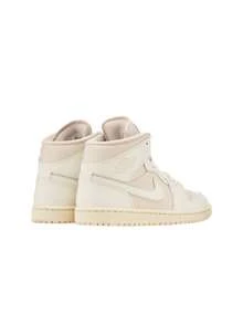 Nike Air Jordan 1 Mid Women's Sneakers White BQ6472 - 圖說:淺棕色/棉布色/帆白色 - 查看 4