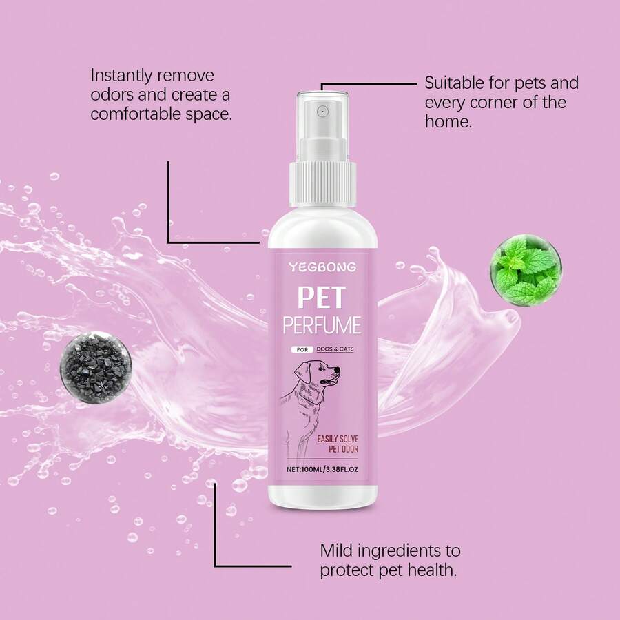 1Pc/2pcs Pet Odor Eliminator & Freshener Spray, Cats & Dogs Deodorizing & Air Freshening Care Mist - Multicolor - View 1